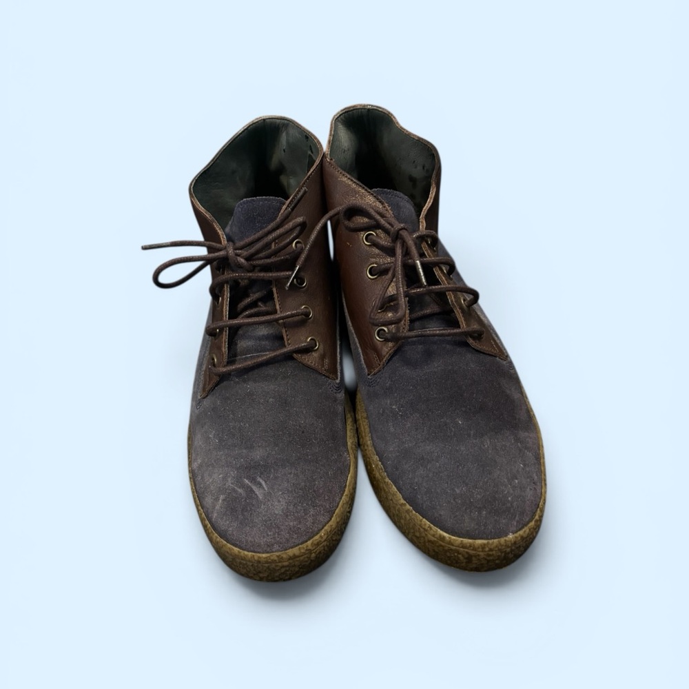Brown and Blueish Gray Men's Casual Shoes Made in Turkey